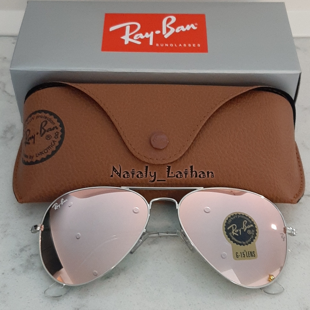 Ray-Ban (Store Display) Aviator Pink Mirror RB3025 - Picture 2 of 10